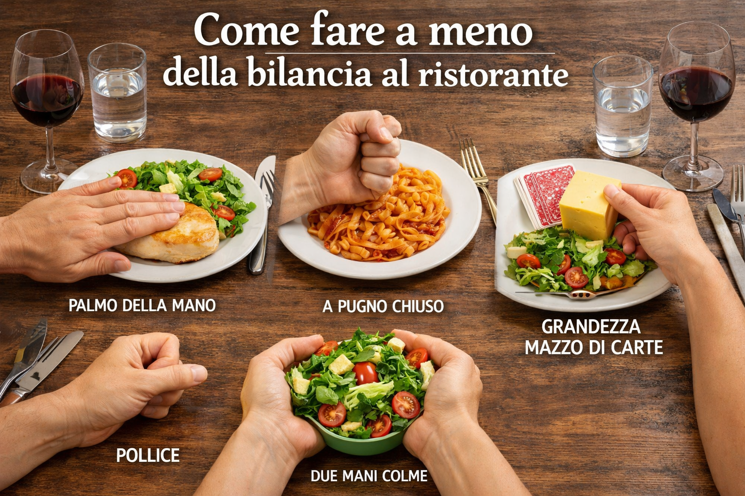 Misurare il cibo con la mano - metodo pratico per le porzioni