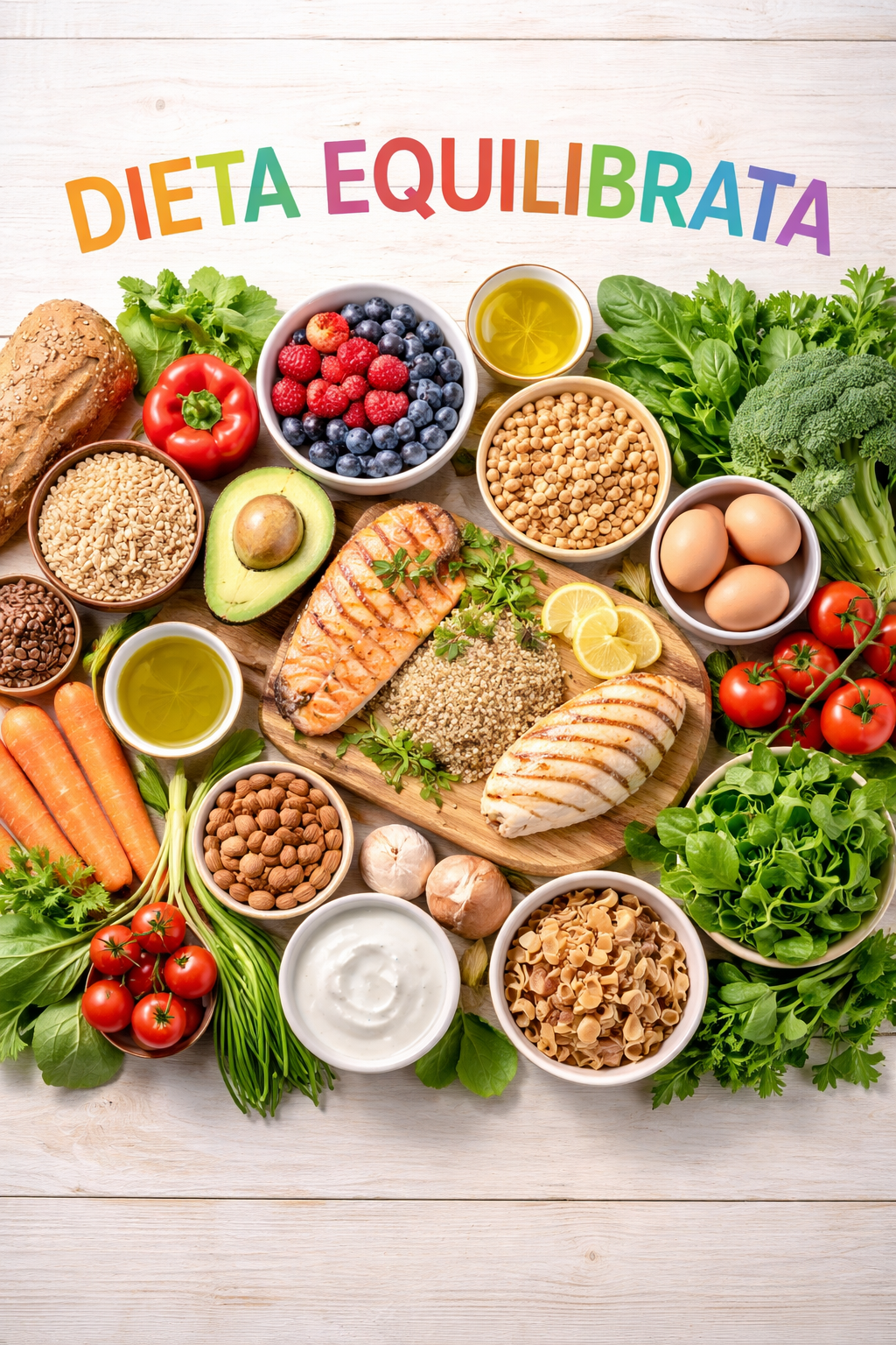 Schema visivo della piramide alimentare mediterranea alla base di una dieta equilibrata