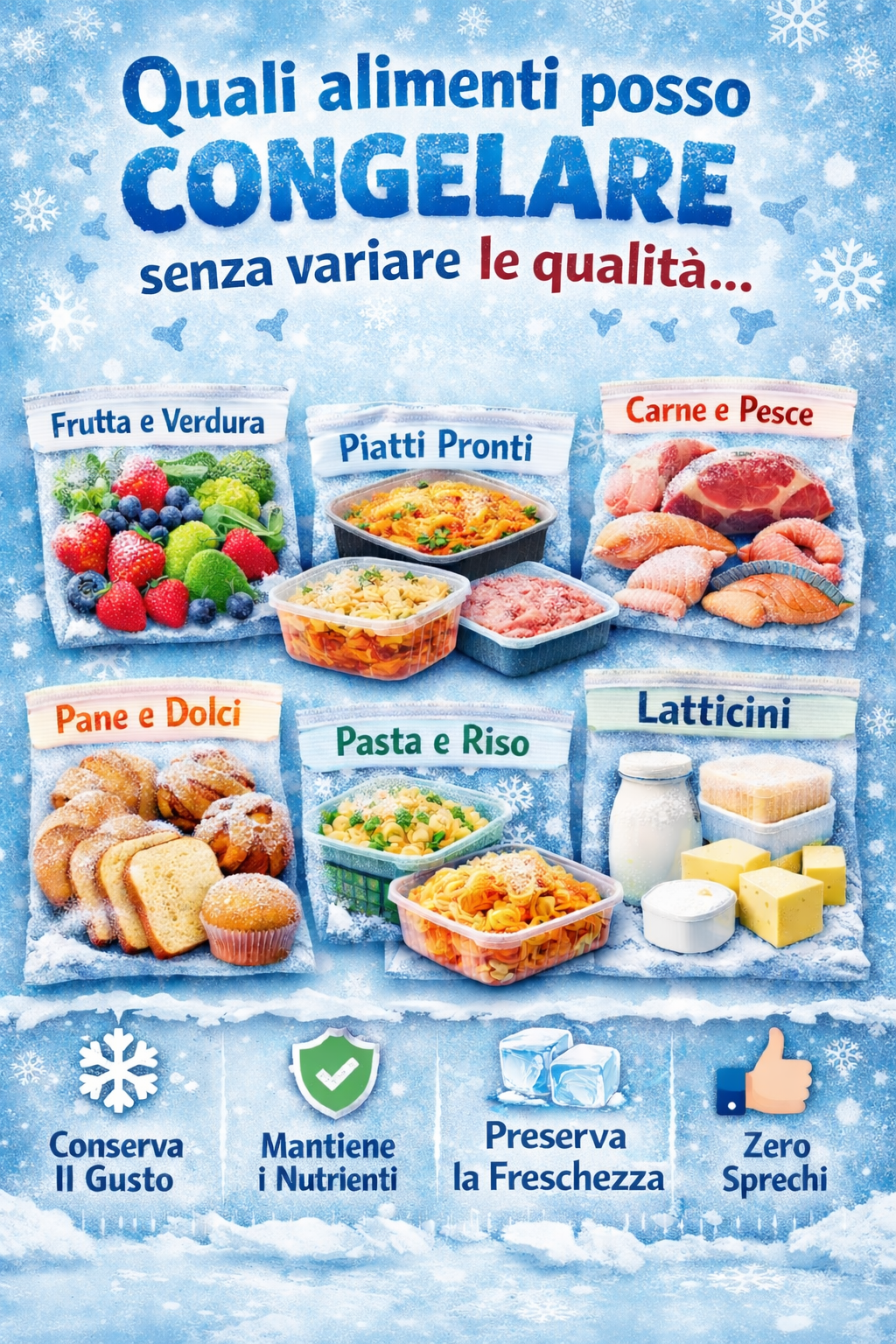 Guida visiva al congelamento degli alimenti - Studio Dietologico de Franchis